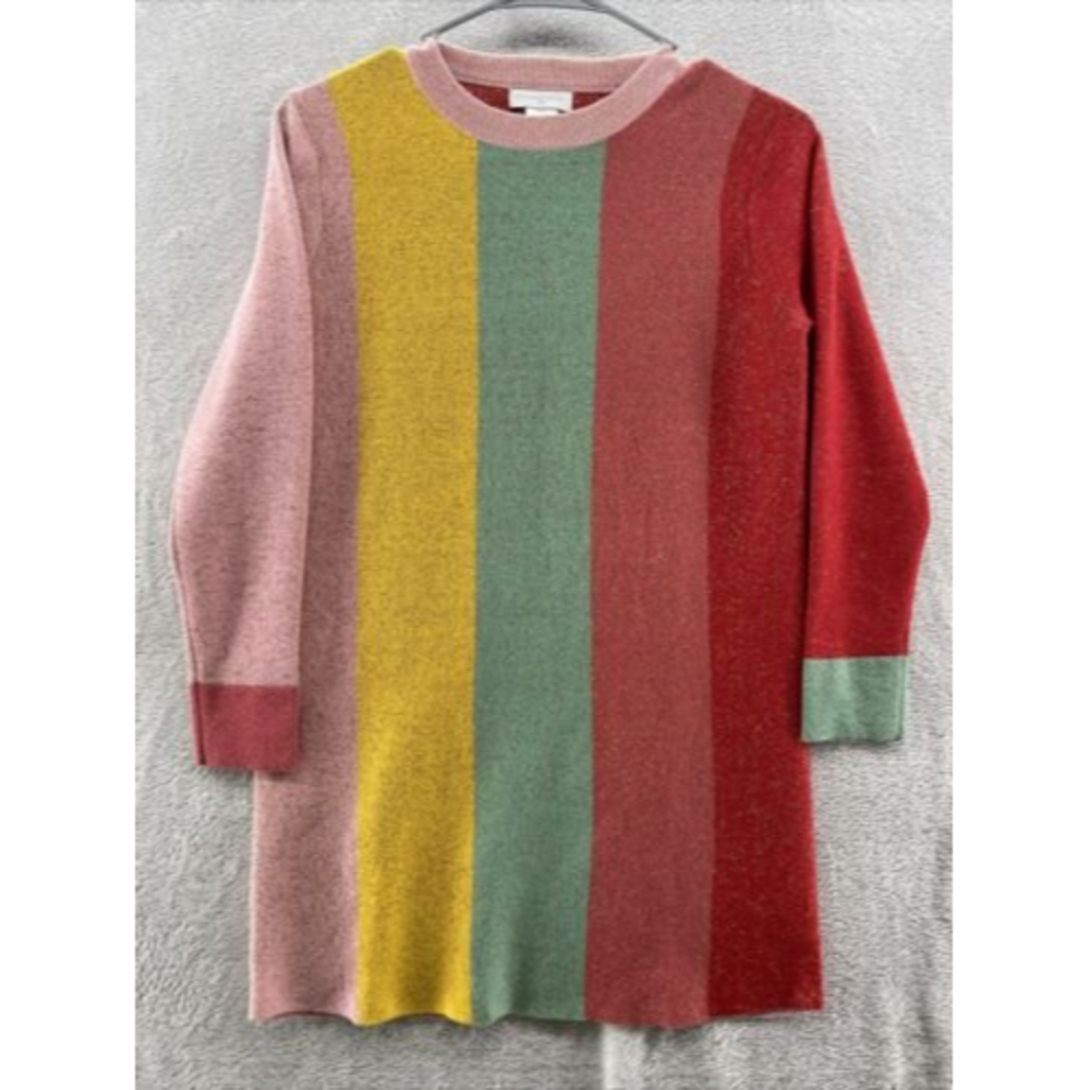 STELLA MCCARTNEY KIDS Girls Multicoloured Striped Metallic Knit Dress Sz 10